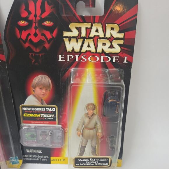 Lot Of 2 Star Wars Episode 1 Tatooine Anakin + Naboo Skywalker Figure W Comlink - Picture 3 of 4